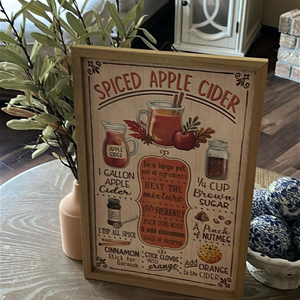 NEW! Vintage Inspired Cottage NORTH POLE Peppermint Bark Recipe Framed Sign